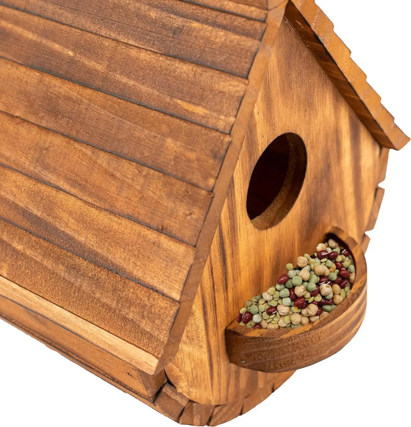 Wooden Outdoor Birdhouse for Bluebirds Finches and Cardinals