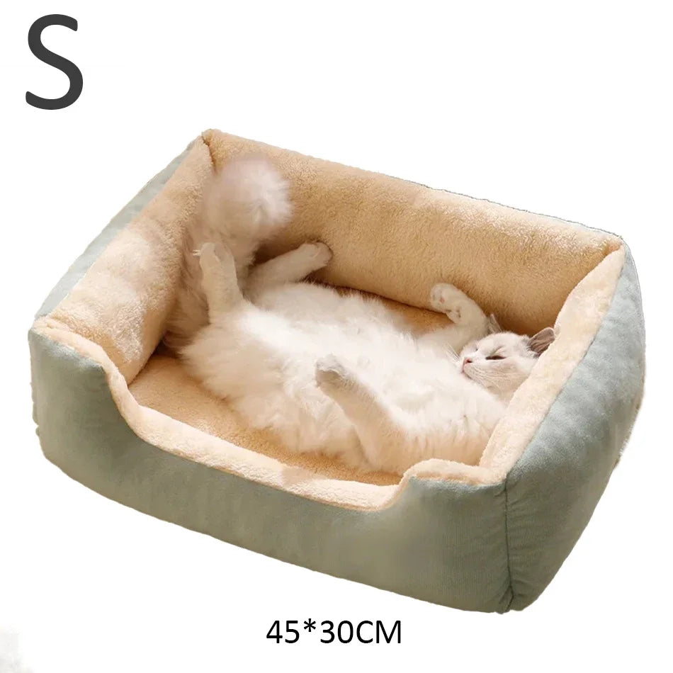 Plush Cat and Dog Cushion Bed - Breathable Basket Mat