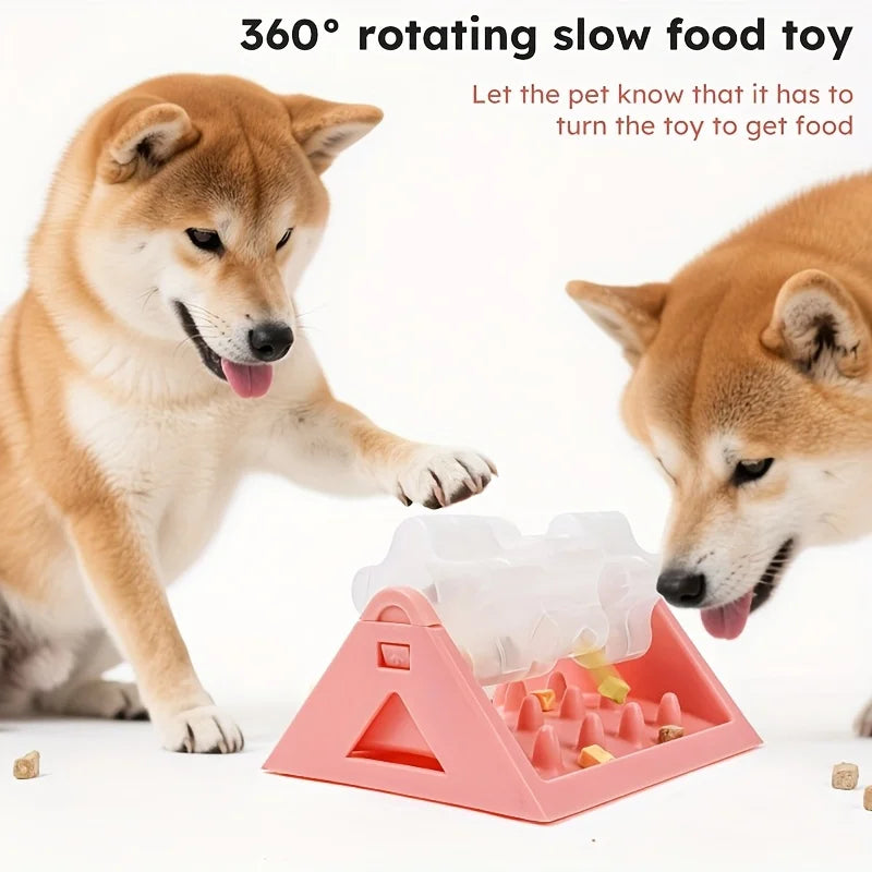 Interactive Dog Puzzle Feeder Toy - Rotating Food Dispenser