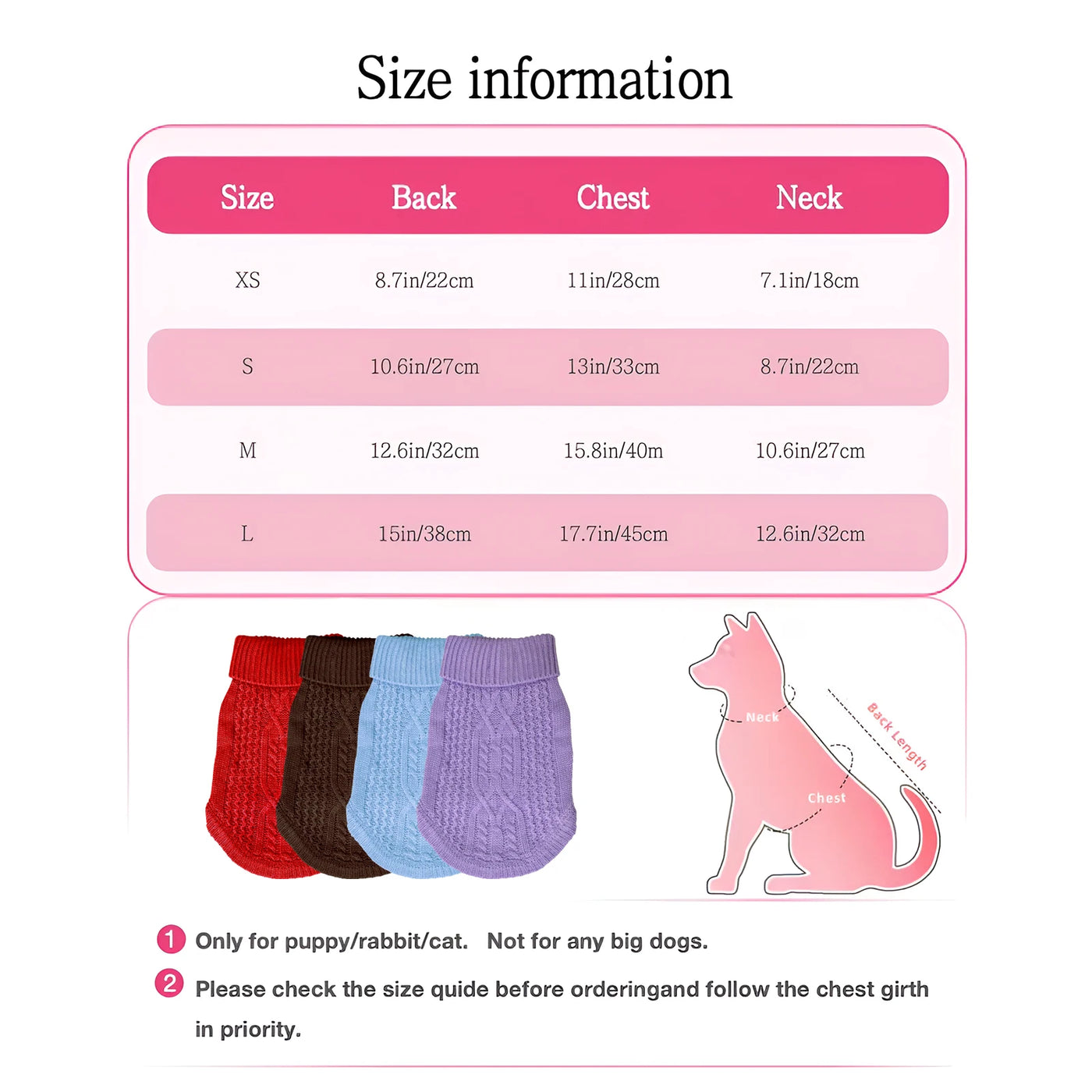 Lightweight Warm Dog Sweater - Soft Winter Pullover