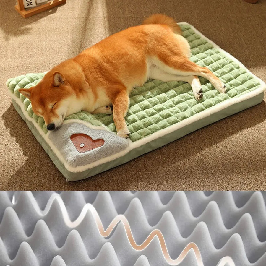 Detachable Cotton Dog Bed Mat - Washable Indoor Comfort