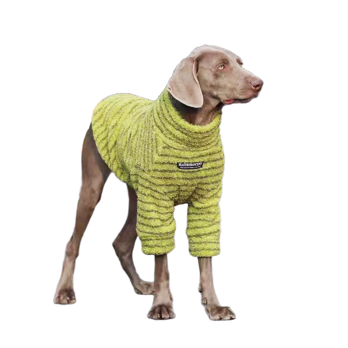Striped Fleece Turtleneck Dog Sweater - Medium Large Dogs