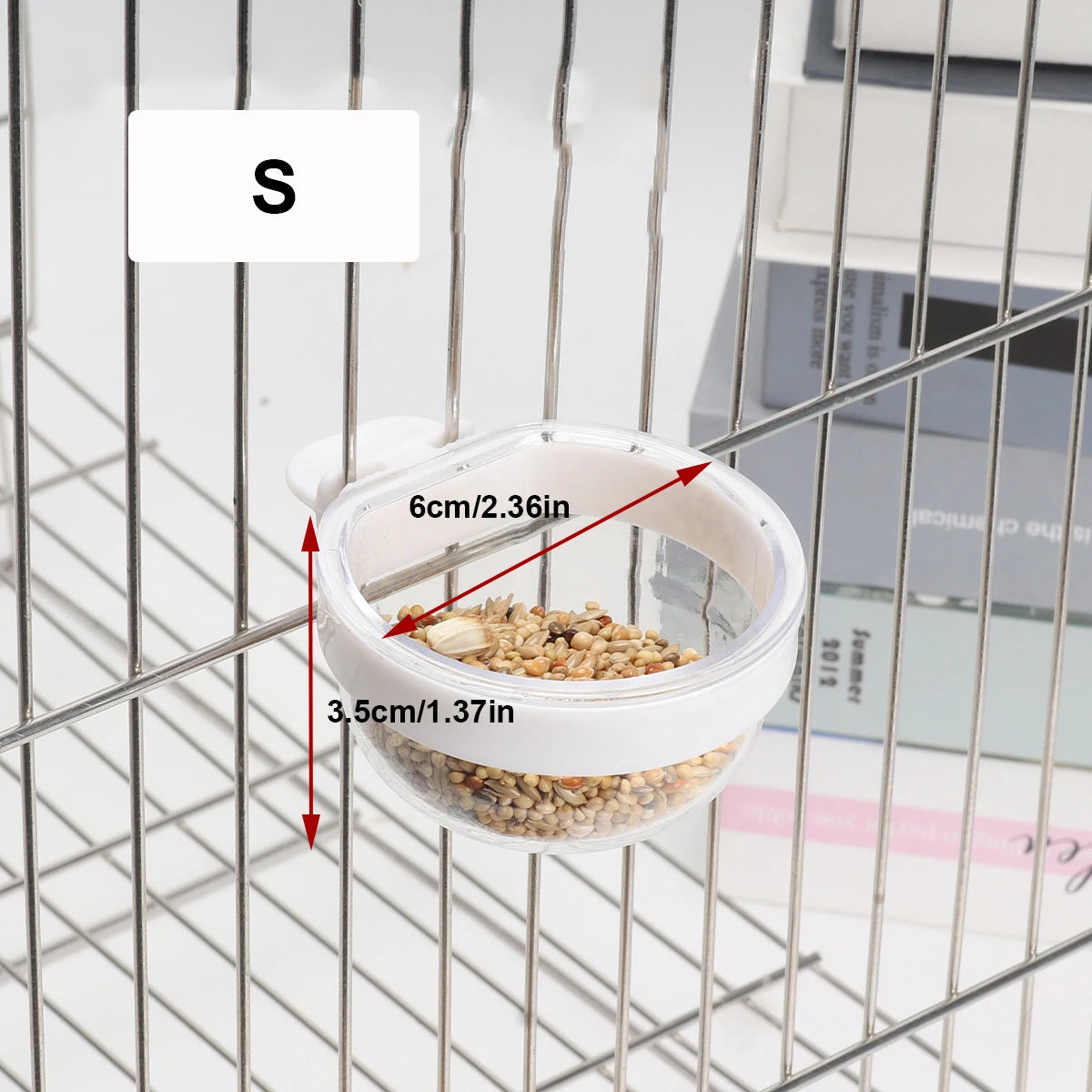 Transparent Hanging Bird Seed and Water Feeder Cup