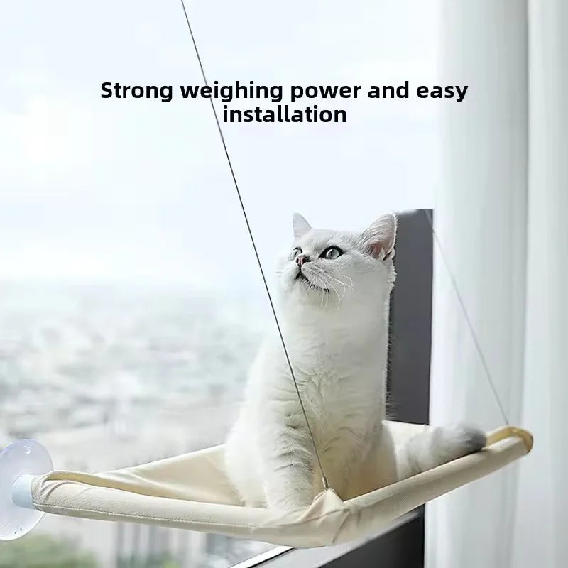 Washable Window Cat Hammock - Detachable Suction Shelf Bed