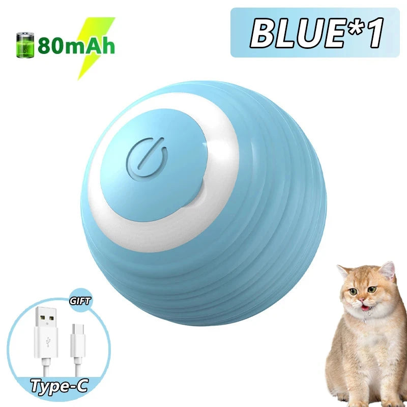 Smart Rolling Interactive Cat Ball Toy with Silicone Shell
